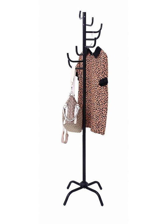 Sidirela Metallic Coat Rack Black 35x35x185cm