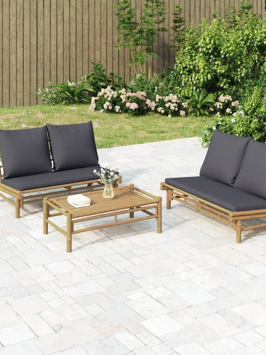 Set Outdoor Lounge Beige with Pillows 2pcs