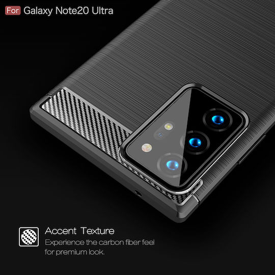 Techsuit Carbon Back Cover Σιλικόνης Μαύρο (Galaxy Note 20 Ultra)