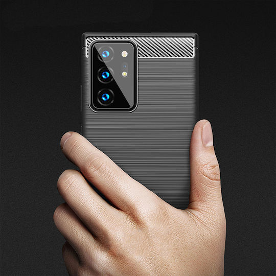 Techsuit Carbon Back Cover Σιλικόνης Μαύρο (Galaxy Note 20 Ultra)