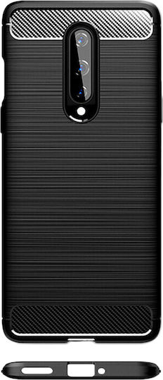 Techsuit Carbon Back Cover Silicon Negru (OnePlus 8)