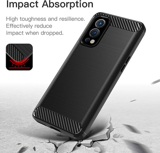 Techsuit Carbon Задна корица Силикон Черен (OnePlus Nord 2)
