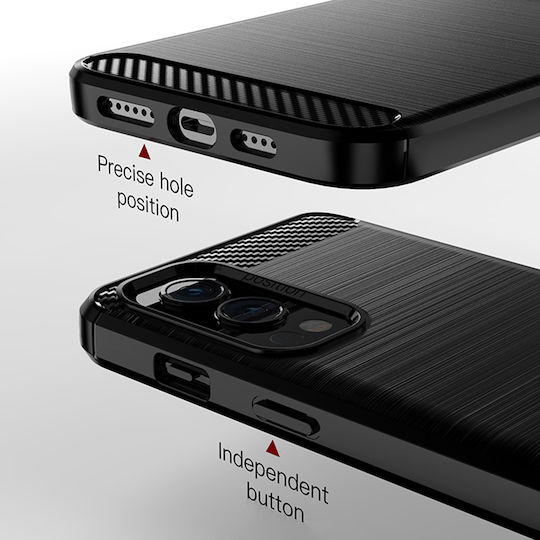 Techsuit Carbon Задна корица Силикон Черен (OnePlus Nord 2)