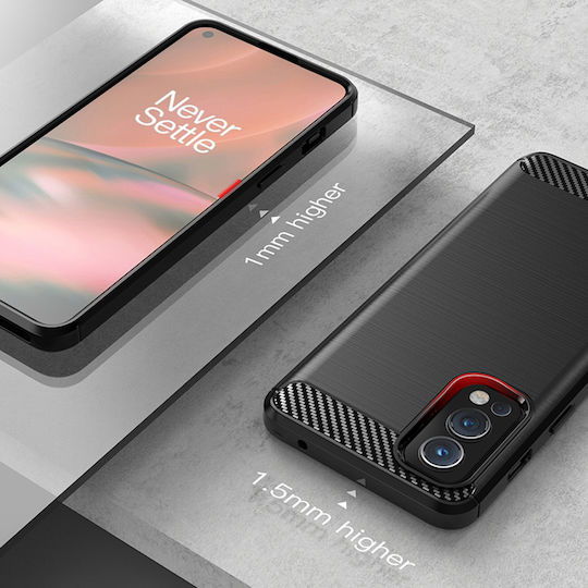 Techsuit Carbon Задна корица Силикон Черен (OnePlus Nord 2)