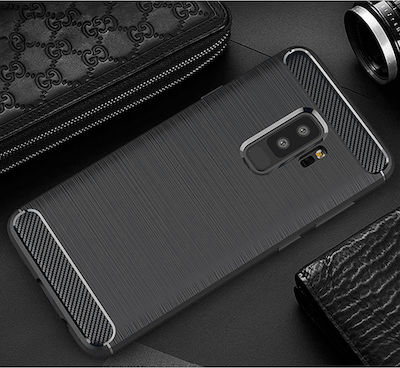 Techsuit Carbon Silicone Back Cover Black (Galaxy S9+)