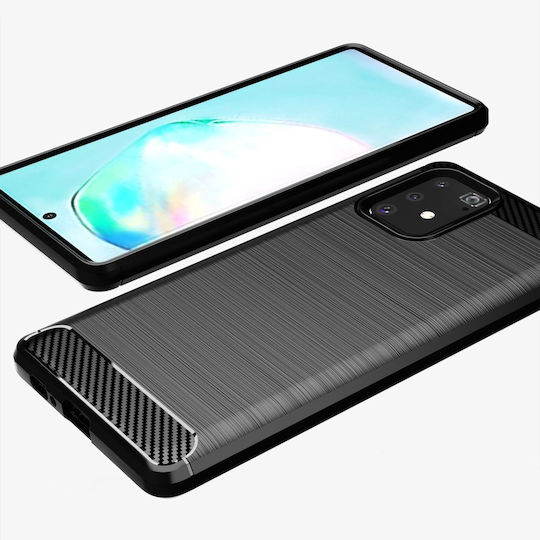 Techsuit Carbon Back Cover Silicone Black (Galaxy S10 Lite)