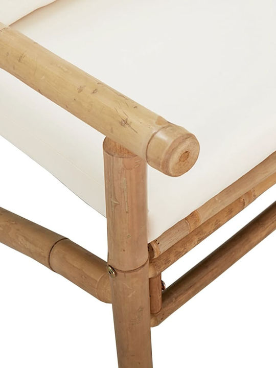 Outdoor-Sessel Bamboo Beige mit Kissen 2Stück 63x75x74εκ.