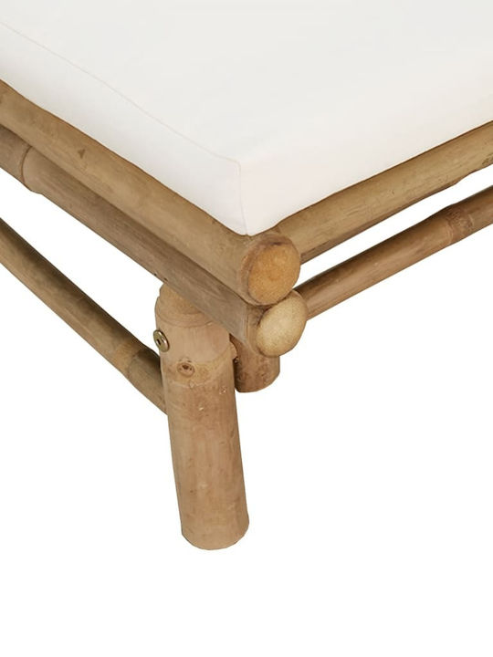Outdoor Armchair Bamboo Beige with Cushion 2pcs 60x86x73.5cm