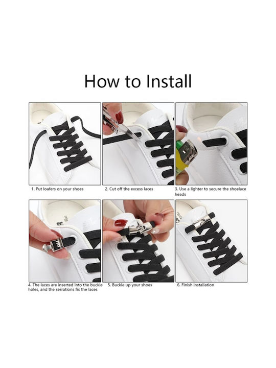 Eoshine Shoelaces Elastic Black