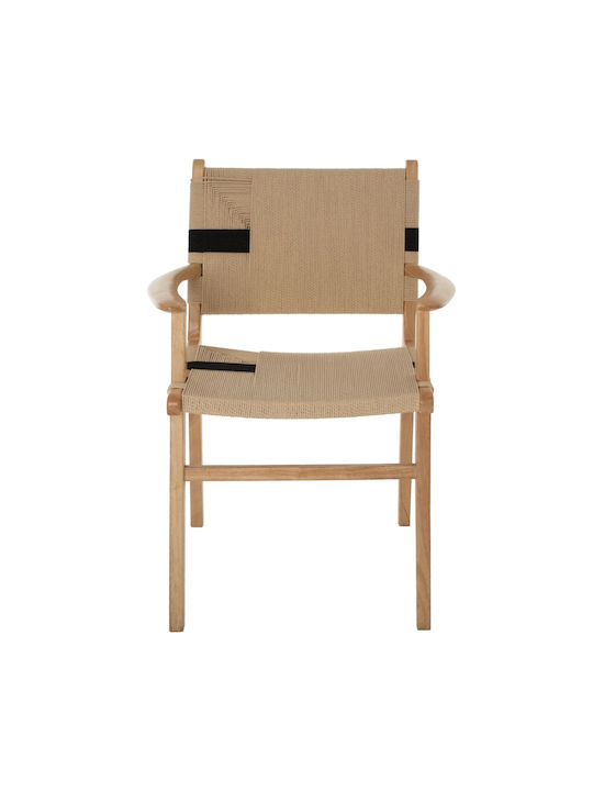 Dining Room Wooden Armchair Beige 62.5x60x88cm