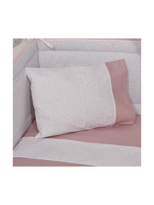 Baby Oliver Baby Sheets Set Crib Cotton Pink 110x170cm 3pcs