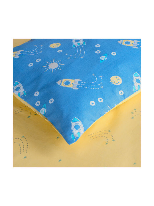 Kocoon Zeppelin Set Baby Bettwäsche Für Krippe Baumwolle Blau 120x160cm 3Stück 29671