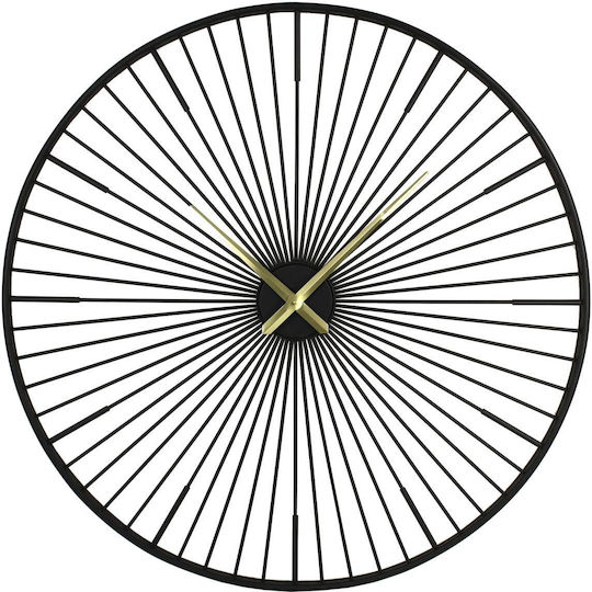 ArteLibre Wanduhr Metallisch Schwarz Ø100cm