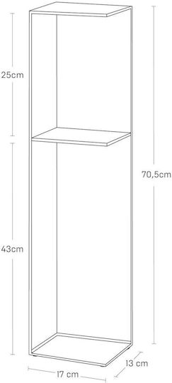 Yamazaki Floor Bathroom Shelf Metallic 17x13x70cm Black