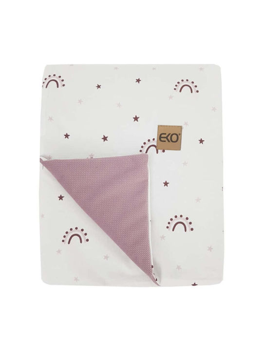 Ekokids Decke Wickeltücher für Kinderzimmer Pink Rose Rainbows Samt Rosa 100x80cm