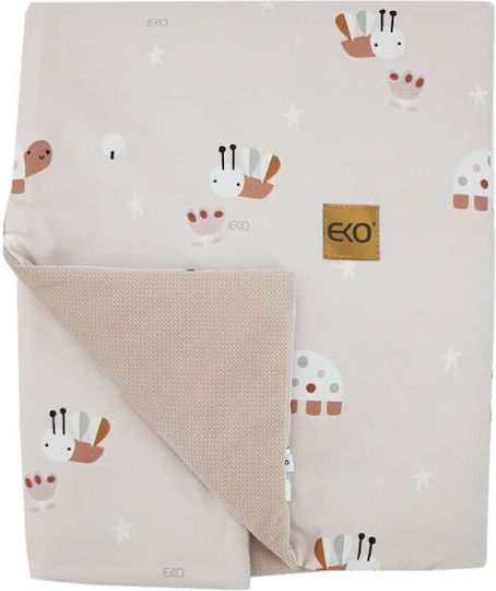 Ekokids Blanket Nursery Swaddling Blankets Beige Bees Velvet Beige 100x80cm