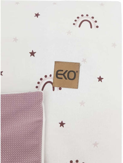 Ekokids Pătură Pepinieră Swaddling pături Pink Rose Rainbows Catifea Roz 100x80cm