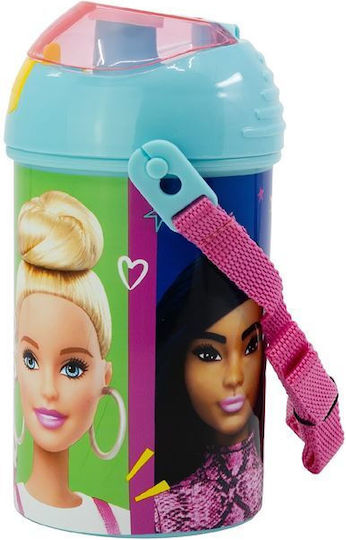 Stor POP UP Παιδικό Παγούρι Barbie Πλαστικό με Pop-Up Καπάκι 450ml