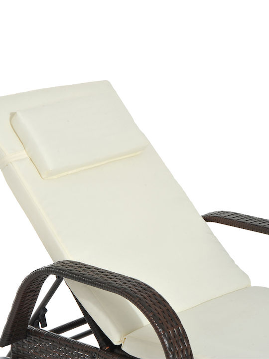 Ξαπλώστρα Rattan Καφέ 200x73x56εκ.