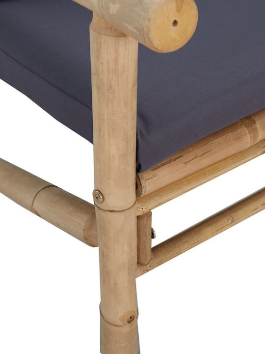 Canapea cu două locuri Exterior Bambus cu Perne 115x75x74cm