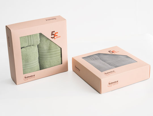 Charalambidis Textiles Комплект Кърпи за Баня 3бр Син Тегло 500гр/кв.м