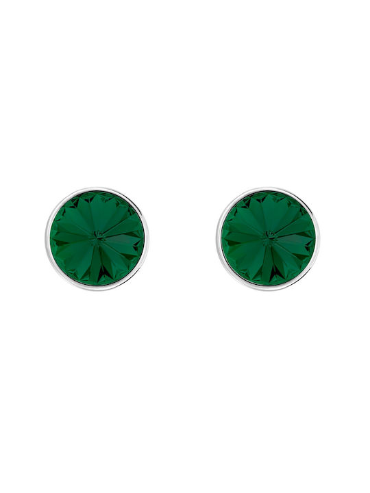 Voila Solitaire Earrings Green made of Silver 925 Silver Plated 7mm