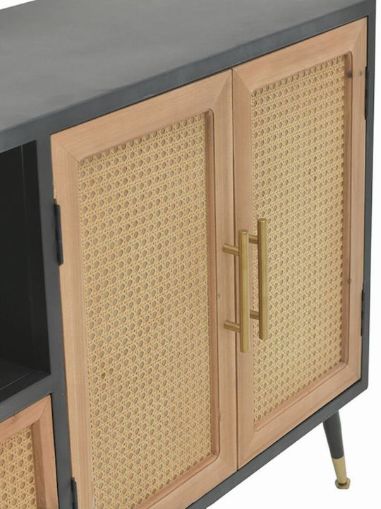 Έπιπλο Τηλεόρασης Natural / Μαύρο Μ140xΠ35xΥ70cm