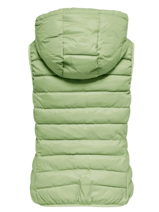 Only Kurz Damen Ärmellos Puffer Jacke für Winter Reseda