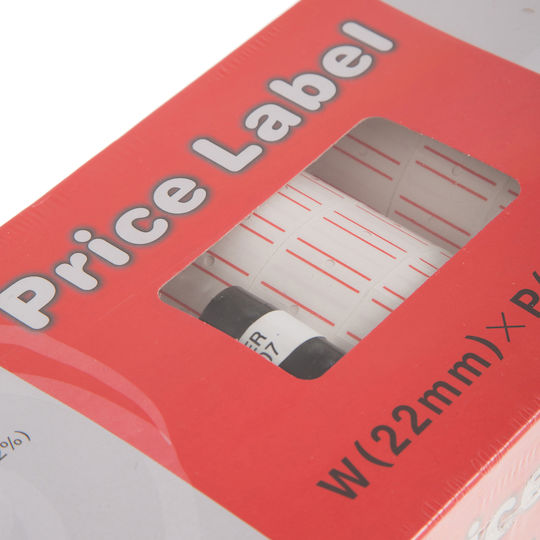 Ρολά Μονό Ετικετογράφο Price Label Αυτοκόλλητες Ταμπέλες 22x12mm Κόκκινες Ρίγες 25 Τεμ X 1.000 Αυτοκόλλητα