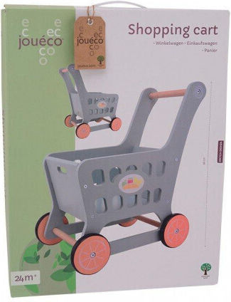 Joueco Kids Shop Shopping Cart made of Wood for 2+ Years Old