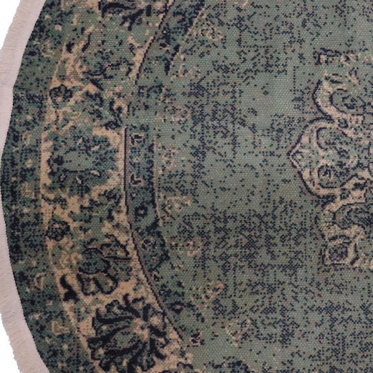 ArteLibre Teppich Rund Sommer Baumwolle Grün