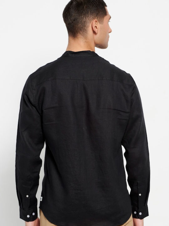 Garage Fifty5 Men's Shirt Long Sleeve Linen Black