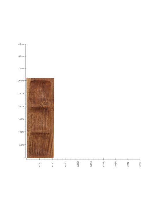 ArteLibre Decorative Bowl Wooden Brown 31x10.5x2.8cm