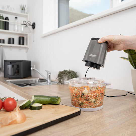 First Austria Mini Chopper 500W With 1.7L Capacity Gray Container