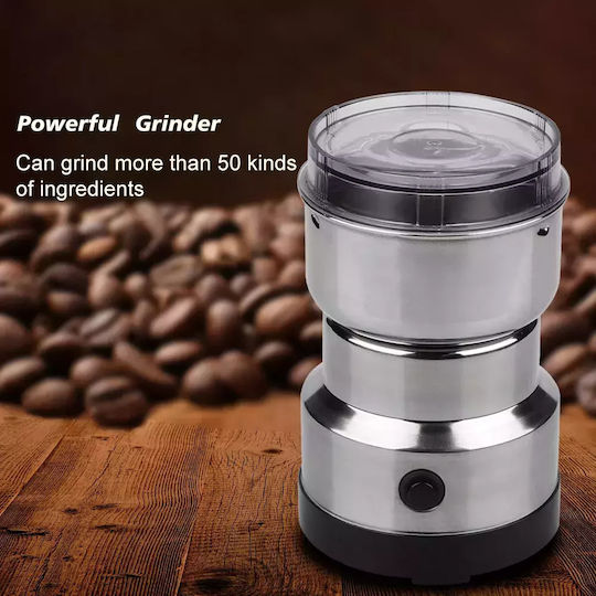 Raf R.7113 Electric Coffee Grinder 150W for 50gr Beans Silver