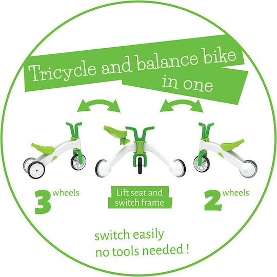 Chillafish Bicicletă de Echilibru pentru Copii Bunzi 2 in 1 Verde