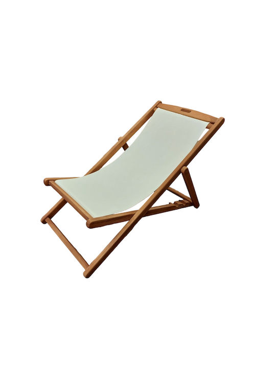 Σεζλόνγκ TLC 235 Ξύλινη με Μπεζ Ύφασμα 67x93x93cm