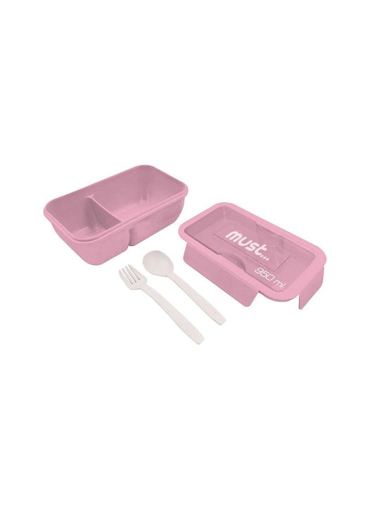 Must Plastic Lunch Box 585182 Pink 950ml