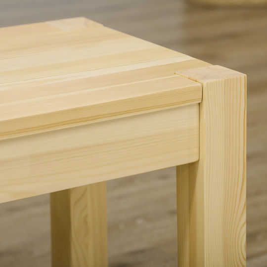 Dining Room Bench with Wooden Surface Brown 150x33x45cm