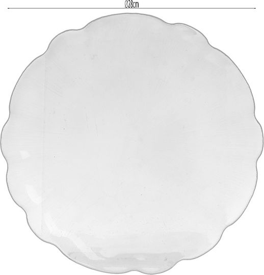 Click Plate Shallow Glass Orange with Diameter 28cm