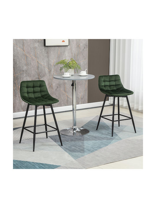 Stool Bar with Backrest Metallic Green 2pcs 45x47x88cm