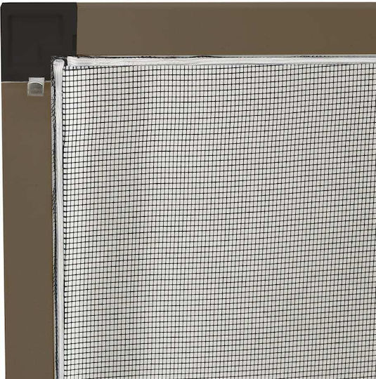 vidaXL Mosquito Net Window Permanent Aluminum Brown with Frame 120x90cm
