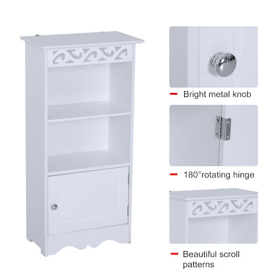 HomCom Ντουλάπι Μπάνιου 40x23x80cm Λευκό