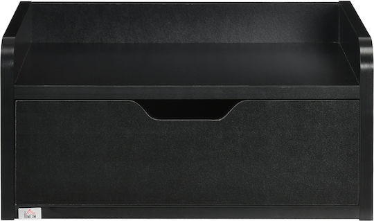 Κομοδίνα Ξύλινα Μαύρα 2τμχ 40x30x19.5cm