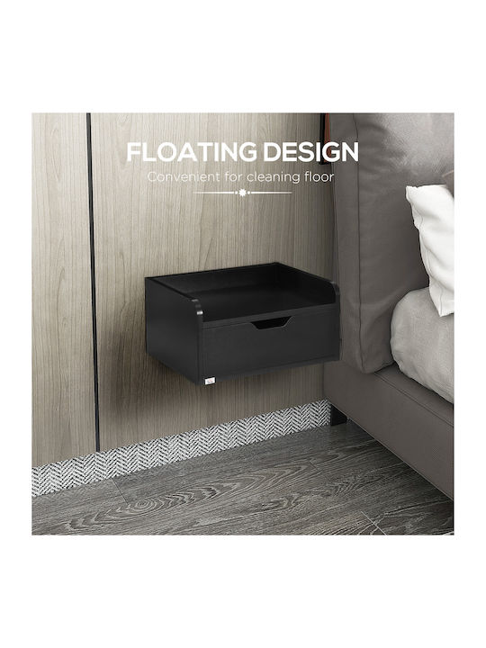 Wooden Black Bedside Tables 2 Pieces 40x30x19.5cm
