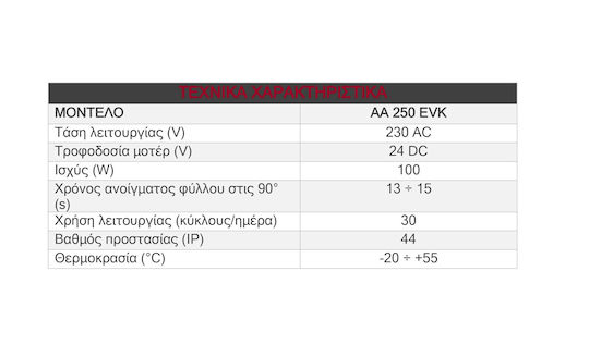 Liftmaster ΑA 250 EVK Σετ Μοτέρ για Ανοιγόμενη Γκαραζόπορτα έως 250kg