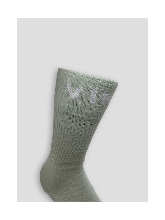 Vinyl Art Clothing Men's Solid Color Socks Green