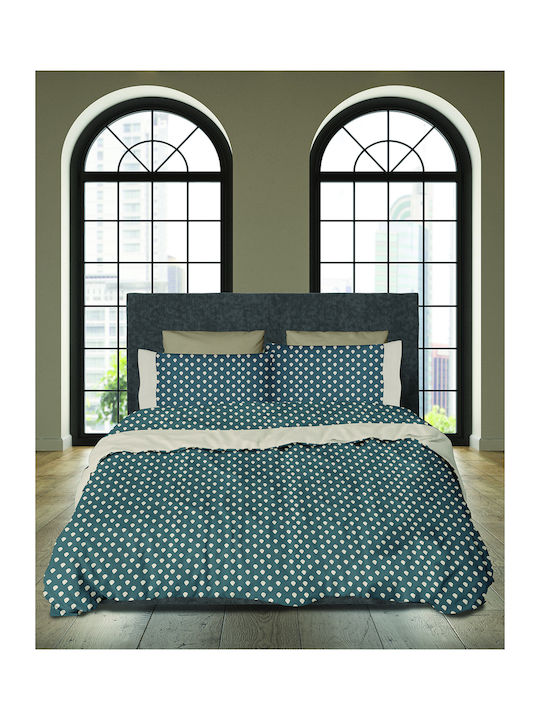 Makis Tselios Home Drops Σετ Σεντόνια King Size με Λάστιχο 180x205+40εκ. Drops (4τμχ)