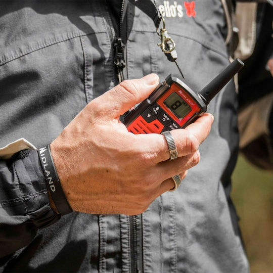 Midland XT10 Pro Wireless Transceiver PMR 0.5W with Monochrome Screen Set of 2pcs In Red Color