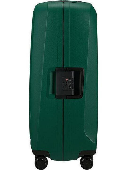 Samsonite Essens Μεγάλη Βαλίτσα Ταξιδίου Σκληρή Πράσινη με 4 Ρόδες Ύψους 75εκ.